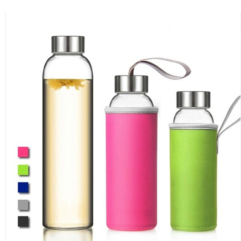 Beeman Borosilicate Sublimation Sleeve Transparent Glass Clear Water Bottle