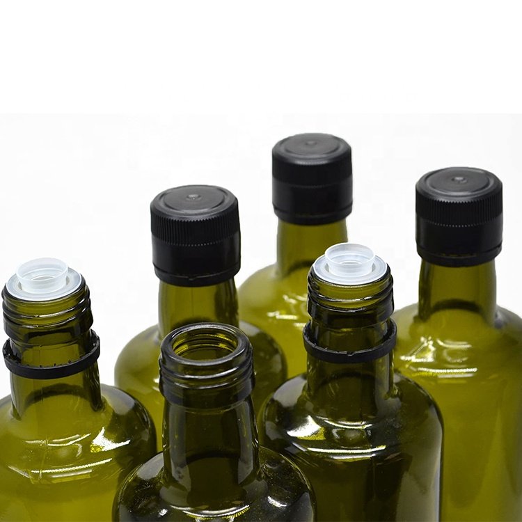 In stock customizable 100ml 125ml 250ml 375ml 500ml 750ml 1000ml square round dark green cooking olive oil glass bottle