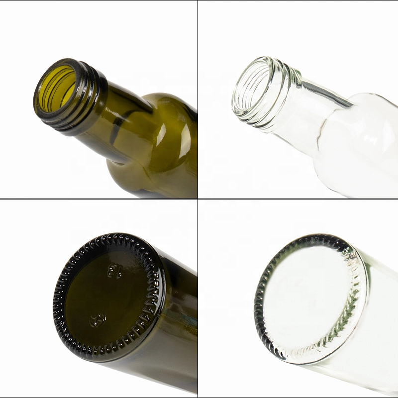 In stock customizable 100ml 125ml 250ml 375ml 500ml 750ml 1000ml square round dark green cooking olive oil glass bottle