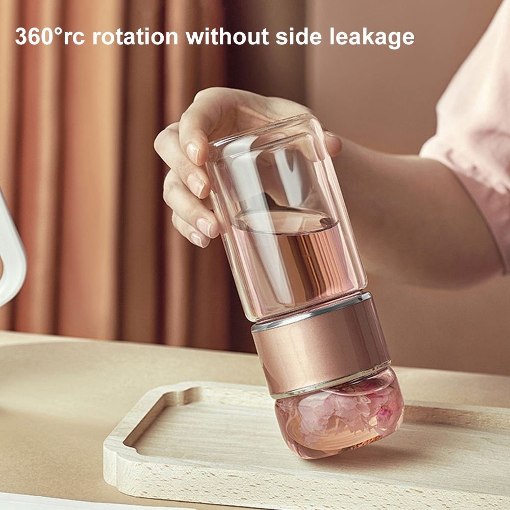 High Waterbottle Quality Double Glass Water Bottle with Case Tea Drink Bottle Infuser Tumbler Drinkware Eco-Friendly Cute Bottle