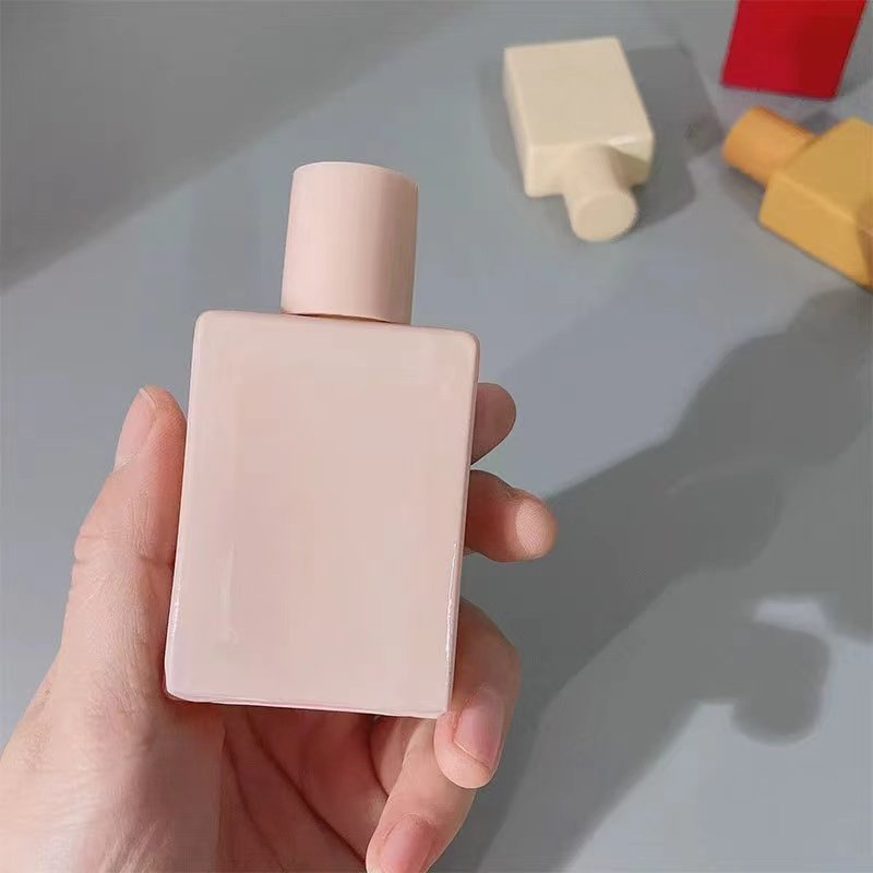 Hot Sale Glass Perfume Bottle 50ml Spray Pink Screw Glass Perfume Bottle