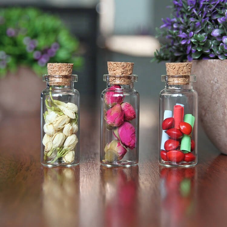 0.5ml 1ml 2ml 3ml 4ml 5ml 6ml 7ml 10ml 12ml 20ml Clear Glass Vial Wishing Bottle with Cork
