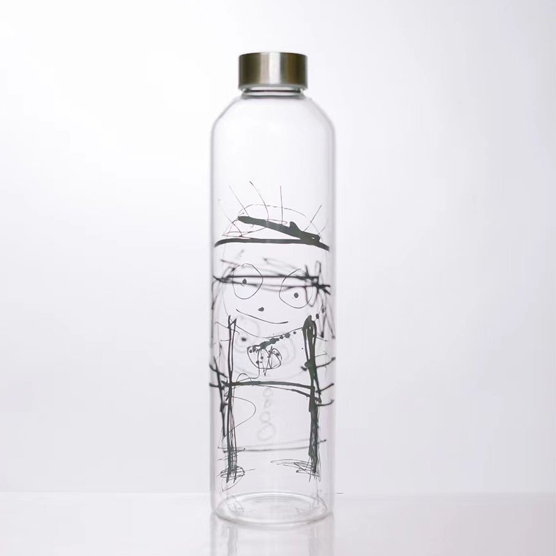 Factory direct sales Wide Mouth Borosilicate Glass Water Bottle For Juice Tea Beverage
