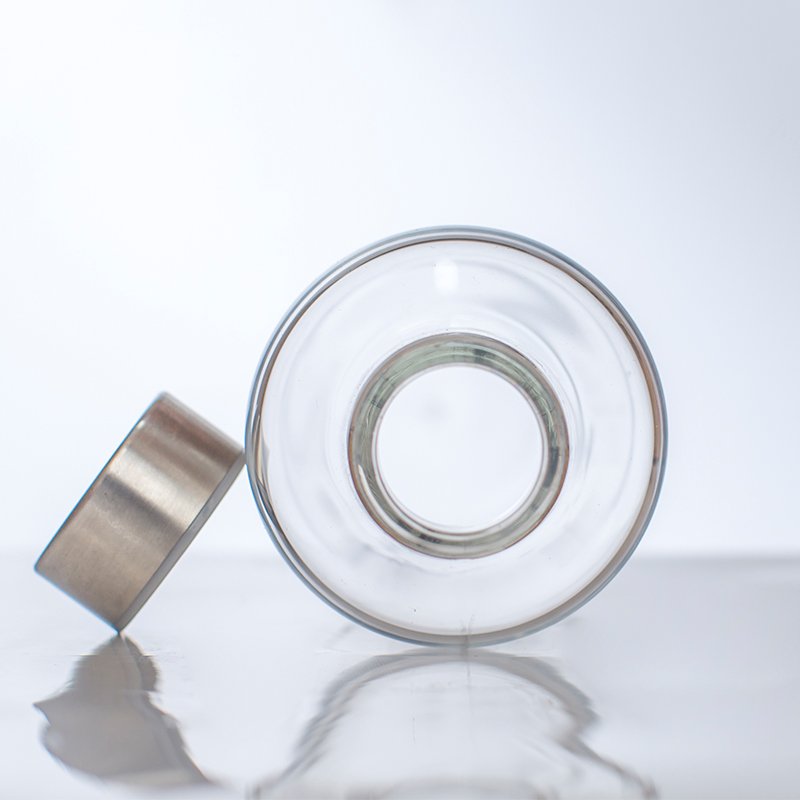 Factory direct sales Wide Mouth Borosilicate Glass Water Bottle For Juice Tea Beverage