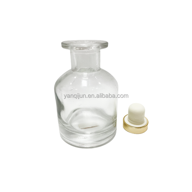 Empty Luxury Perfume bottle Clear Round Glass Reed Diffuser Bottle Aromatherapy Bottles