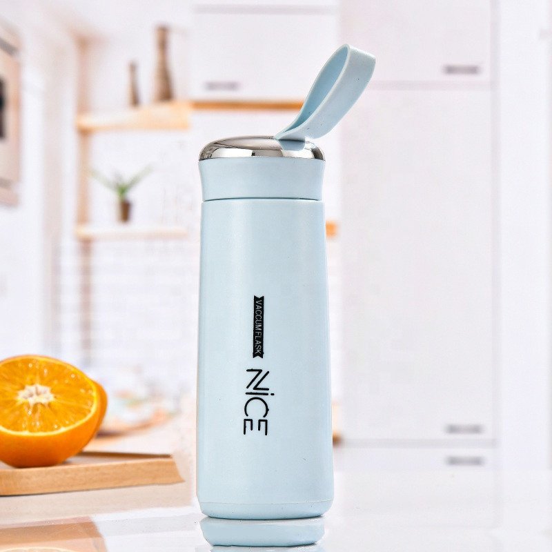 Factory Wholesale 400ML Luxury Drinking School Blue Glass Bottle Water