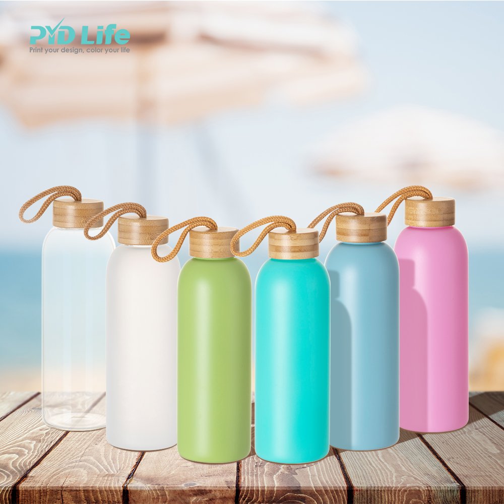 PYD Life 25oz 750ml Wholesale Frosted Drink Tumblers Sports Gym Juice Blanks Glass Sublimation Water Bottle