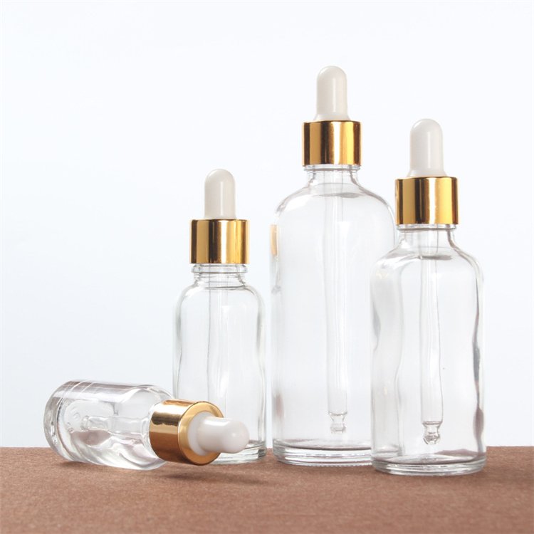 IBELONG Wholesale Clear Glass Cosmetic Dropper Bottle for Serum and Essential Oil Packaging 5ml 10ml 15ml 20ml 30 ml 50ml 100ml