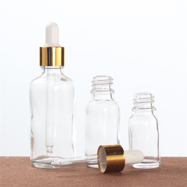 IBELONG Wholesale Clear Glass Cosmetic Dropper Bottle for Serum and Essential Oil Packaging 5ml 10ml 15ml 20ml 30 ml 50ml 100ml