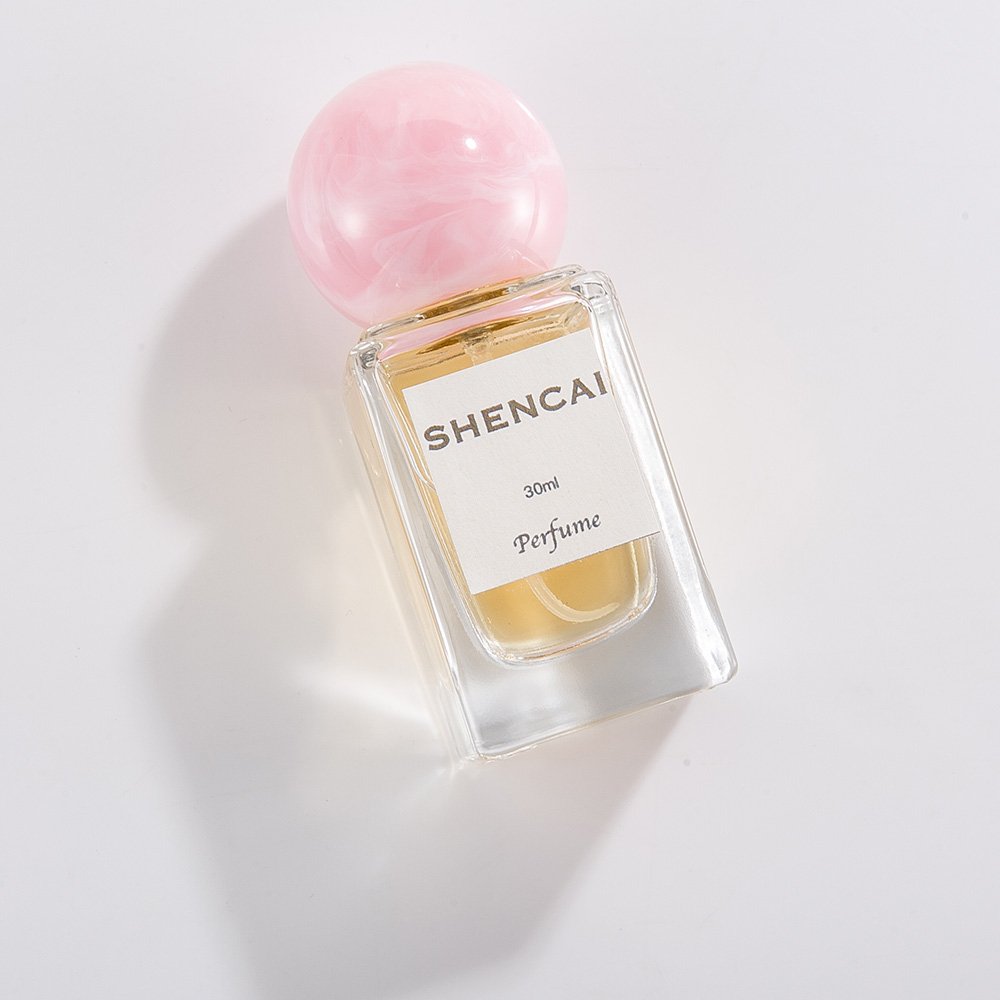 2024 New Custom Round Empty Clear Fragrance Glass Perfume Bottle 30ml 50ml Perfume Spray Glass Bottles With Pink Lid