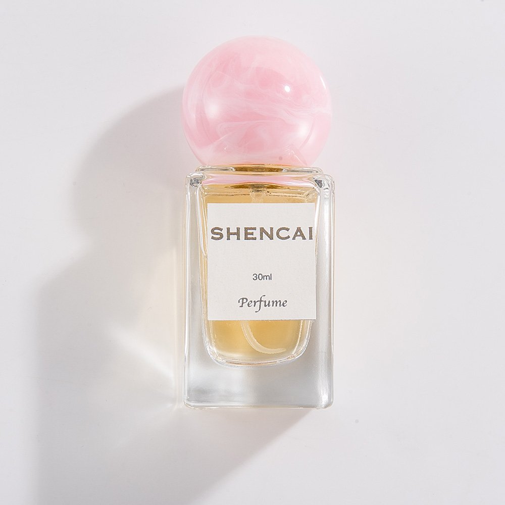 2024 New Custom Round Empty Clear Fragrance Glass Perfume Bottle 30ml 50ml Perfume Spray Glass Bottles With Pink Lid