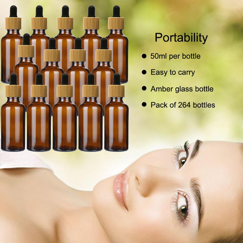 bamboo brown glass tincture bottle 30ml essential oil bottle with bamboo wooden dropper cap frosted amber cosmetic glass bottle
