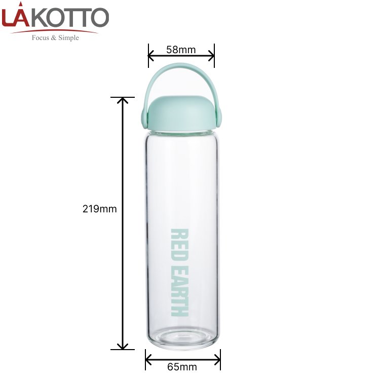 high borosilicate glass 500ml portable silicone lid hold customized logo glass bottle