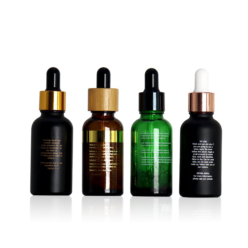 Luxury Skincare Packaging 5ml 10ml 15ml 20ml 30ml 50ml 100ml Amber Black Essential Oil glass Dropper bottle With Box