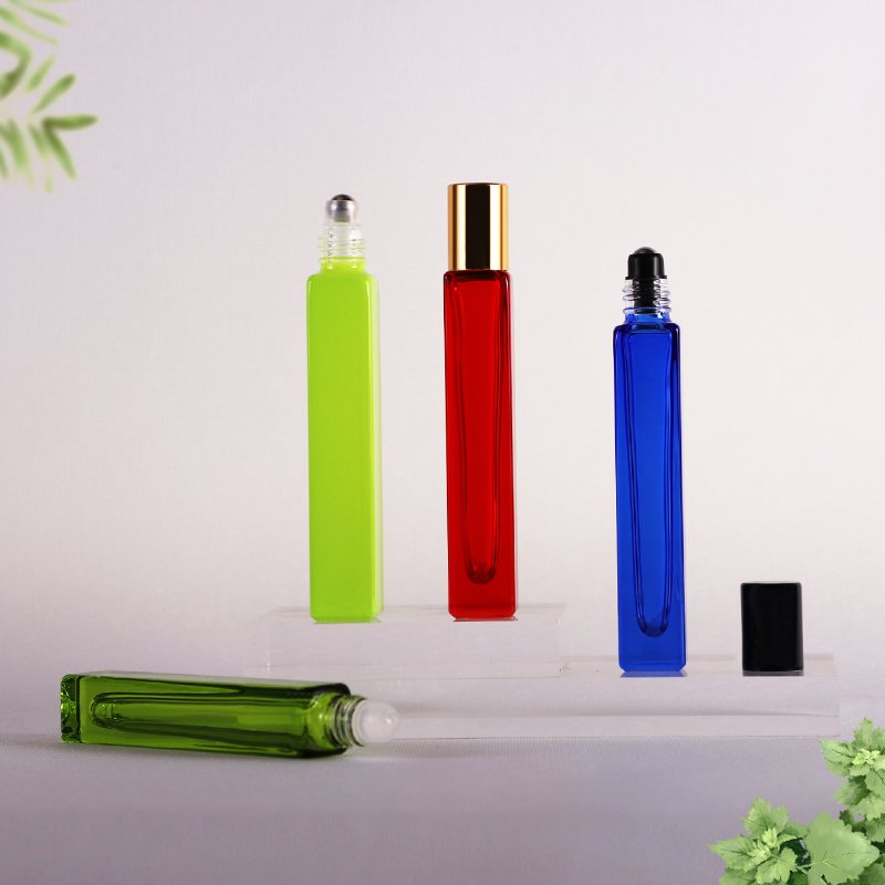 Wholesale 10ml square glass bottle portable glass refillable perfume atomizer crimp pump spray