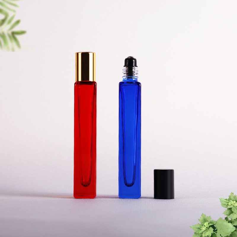 Wholesale 10ml square glass bottle portable glass refillable perfume atomizer crimp pump spray