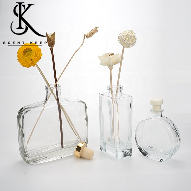 Unique Wholesale Luxury Diffuser Glass Bottle Flower reed diffuser Home Fragrance Flower Scents Glass Bottle