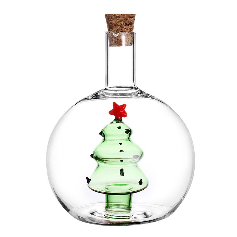 New High Borosilicate Glass Oil Pot Christmas Tree Oil Vinegar Bottle Creative Glass Sealed Seasoning Pot Glass Oil Pot