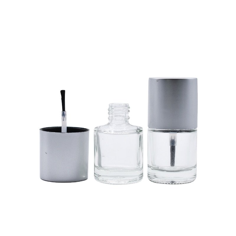 In stock wholesale 5ml 10ml 15ml round glass empty nail polish glass bottle with brush