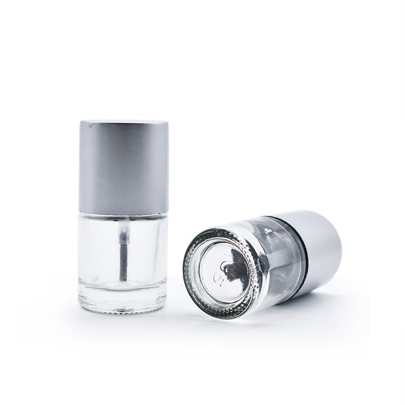 In stock wholesale 5ml 10ml 15ml round glass empty nail polish glass bottle with brush