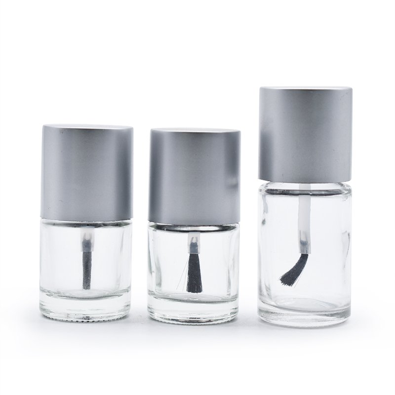 In stock wholesale 5ml 10ml 15ml round glass empty nail polish glass bottle with brush