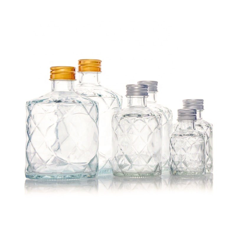 100ml 200ml 250ml 500ml Clear Beverage Glass Bottle With Screw lid