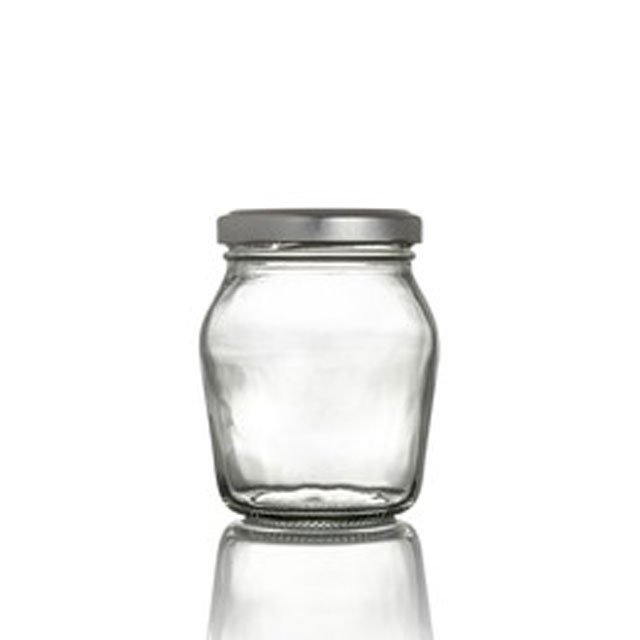 Empty 240Ml 250Ml 370Ml Glass Honey Container Sweet Preserve Round Seasoning Glass Bottle Jar Chili Sauce With Twist-Off Lug Lid