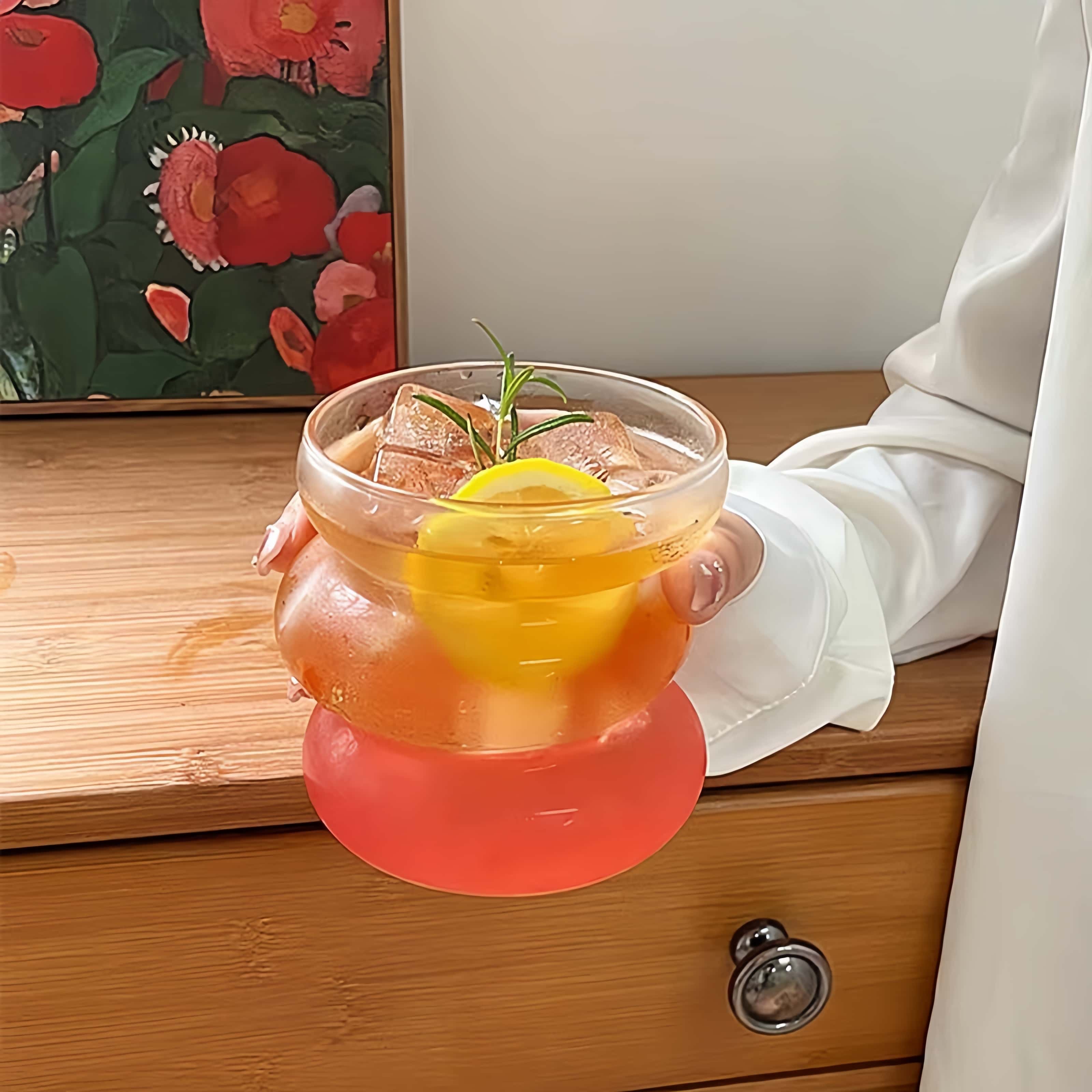 450ml Vintage Simple Reusable Clear Corrugated Glass Mug Water Mug cute mug glass