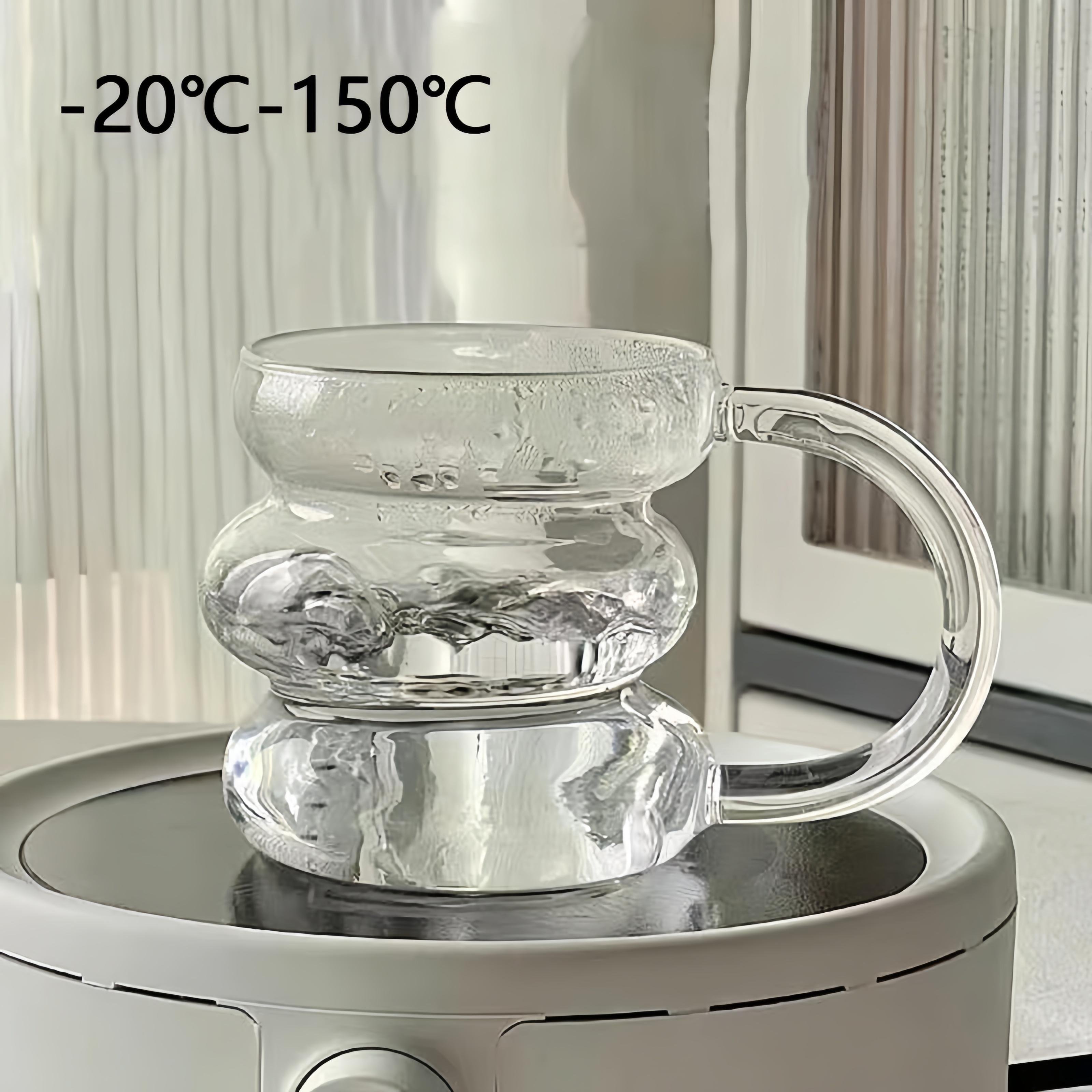 450ml Vintage Simple Reusable Clear Corrugated Glass Mug Water Mug cute mug glass
