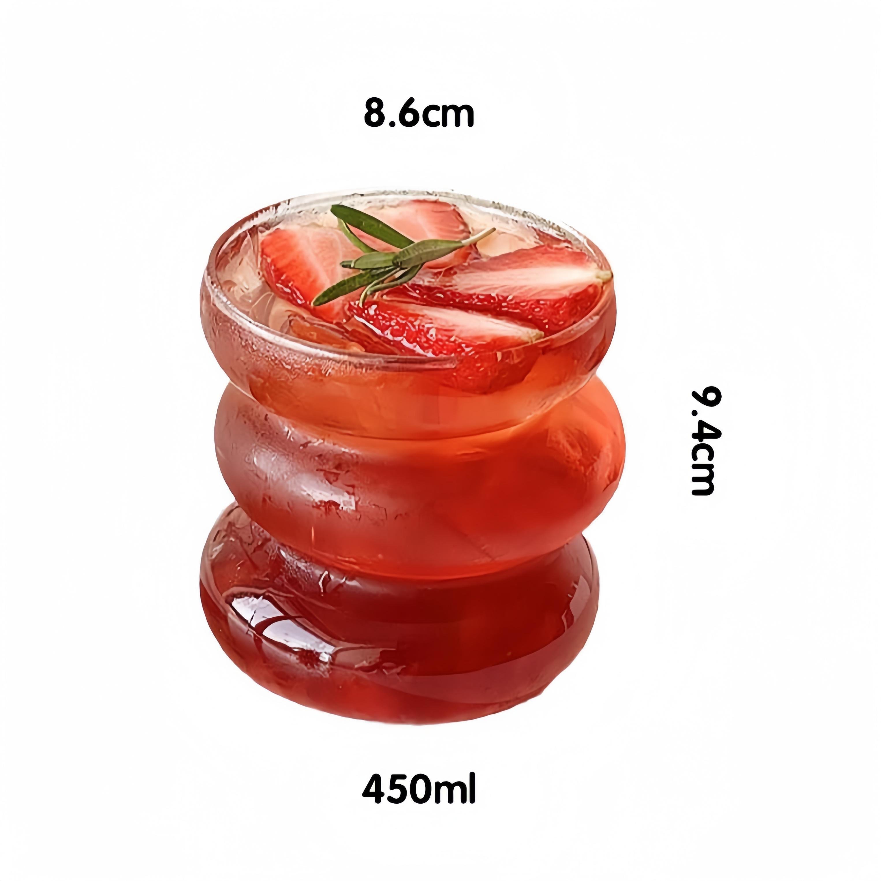 450ml Vintage Simple Reusable Clear Corrugated Glass Mug Water Mug cute mug glass