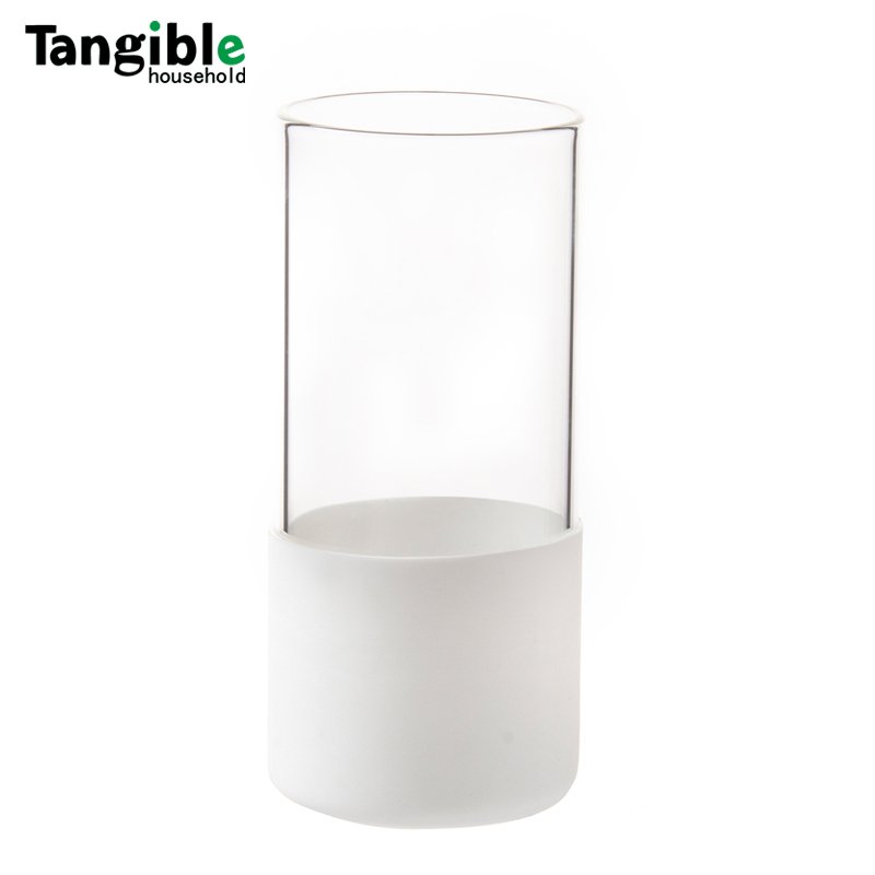 Best Selling Products 17oz 500ml glass tumbler 12mm metal straw boba cup with bamboo lid