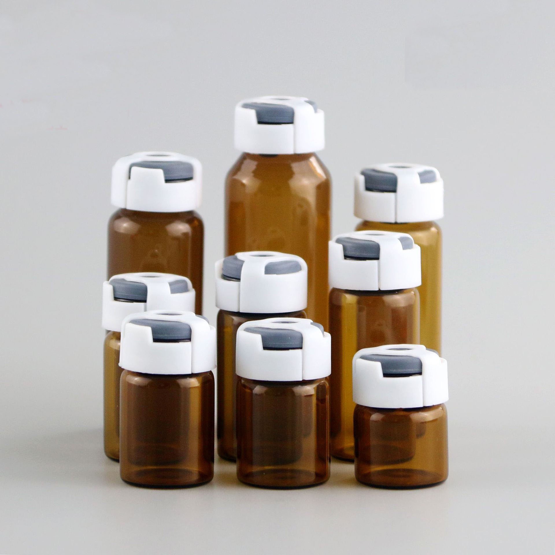 Professional pharmaceutical clear 2ml 3ml 5ml 10ml 15ml amber glass vials injection bottles with vial caps