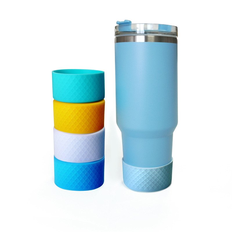 High quality Diamond Silicone Water Bottle Sleeves Food Grade Silicone Protector Silicone Boot for most 10-40oz tumbler