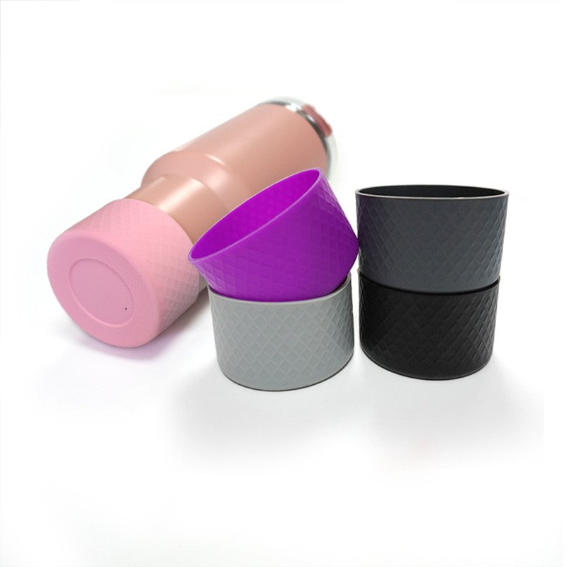 High quality Diamond Silicone Water Bottle Sleeves Food Grade Silicone Protector Silicone Boot for most 10-40oz tumbler
