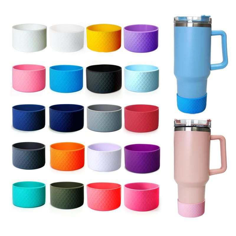 High quality Diamond Silicone Water Bottle Sleeves Food Grade Silicone Protector Silicone Boot for most 10-40oz tumbler