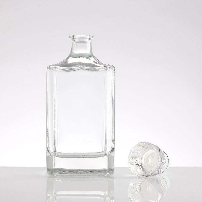Rich factory custom design clear empty 750ml 500ml vodka liquor gin glass bottle