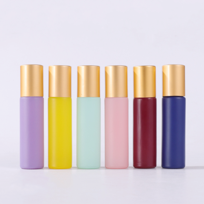 10ml gemstone jade roller ball empty screw portable essential oil glass roll on perfume bottle