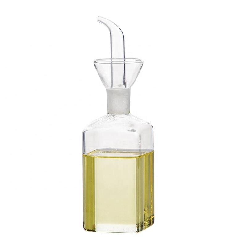 European Style Borosilicate Glass Olive Oil Dispenser Simple Glass Oil Pot Kitchen Seasoning Glass Bottle