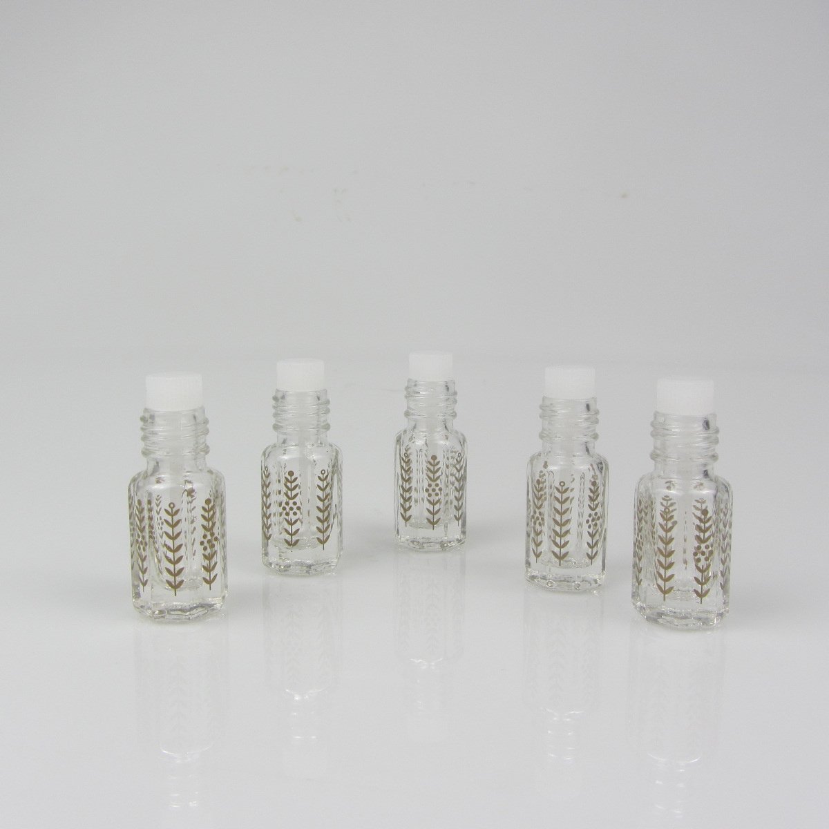 Luxury Octagonal Shape Attar Roll On Bottle 3ml Essential Oil Attar Glass Bottle