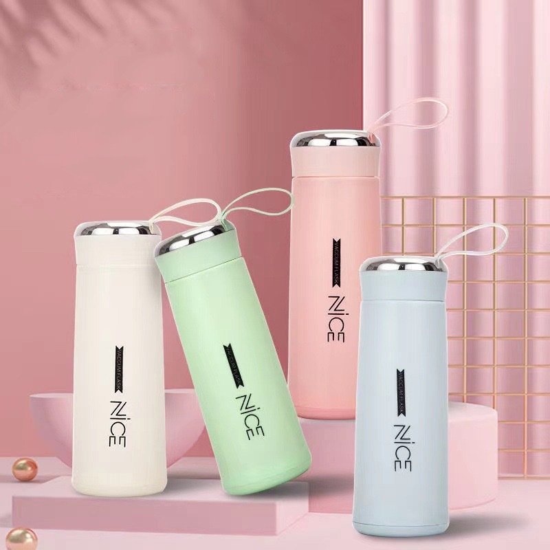 New 400ml Nice Water Bottle Double Layer Glass Bpa Free Children's Glass Bottle For Students