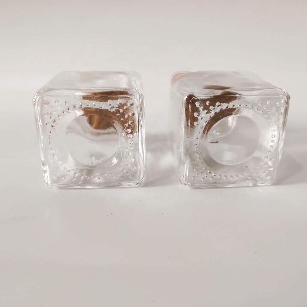 50ml Mini Glass Bottle Jar Mini Clear Square Storage Glass Jar With Cork Lids Wholesale