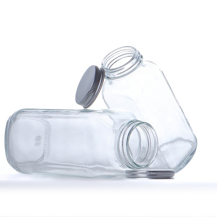 In Stock 240Ml 360Ml Logo Print Empty Coffee Glass Bottle Juice Bottle