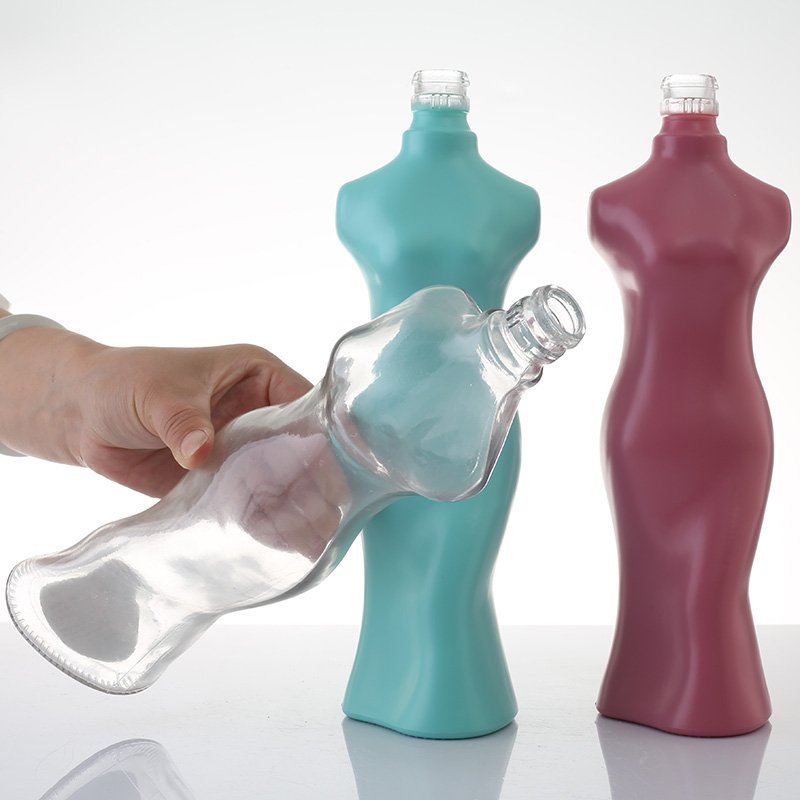 Glass Liquor Bottle Body Shape Glass Bottle for Liquor Unique Fancy Spirits Women Custom Design 250ml 500ml 750ml Cosmetic