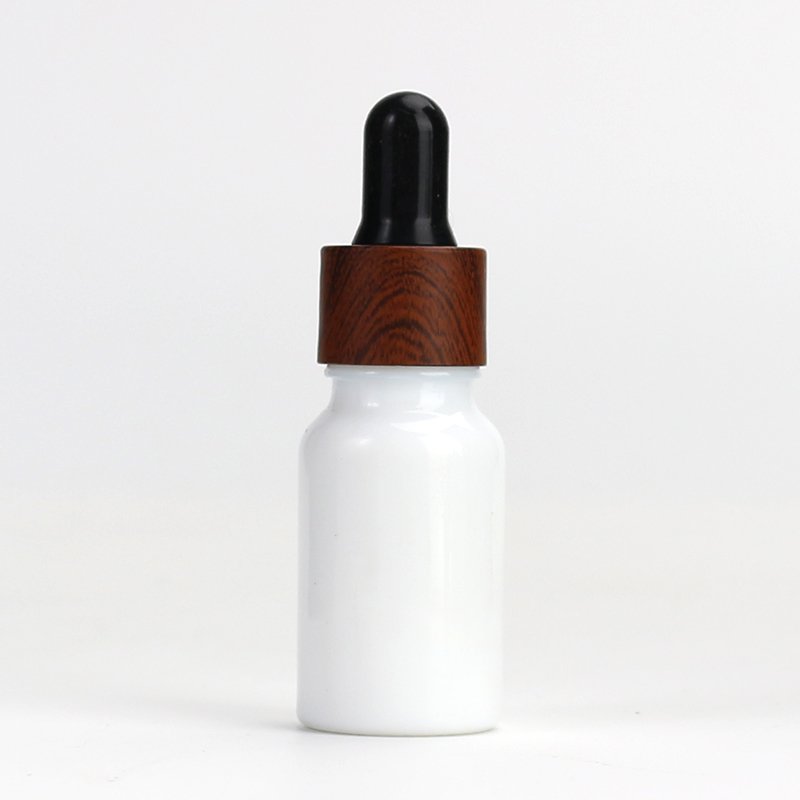 Round white 10ml 15ml 20ml 30ml 50ml 100ml glass white essential oil cosmetic bottle with cap