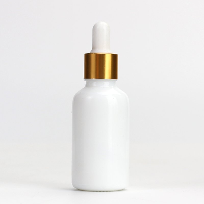 Round white 10ml 15ml 20ml 30ml 50ml 100ml glass white essential oil cosmetic bottle with cap