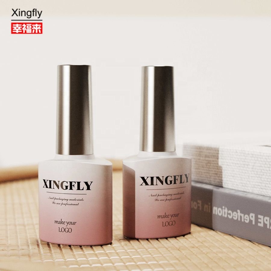 Customized Unique Design 7ml Empty Uv Gel Nail Polish Cosmetics Glass Bottle For Nail Polish With Cap Brush