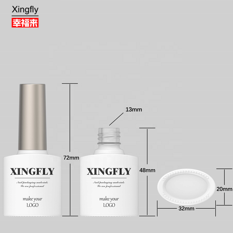 Customized Unique Design 7ml Empty Uv Gel Nail Polish Cosmetics Glass Bottle For Nail Polish With Cap Brush