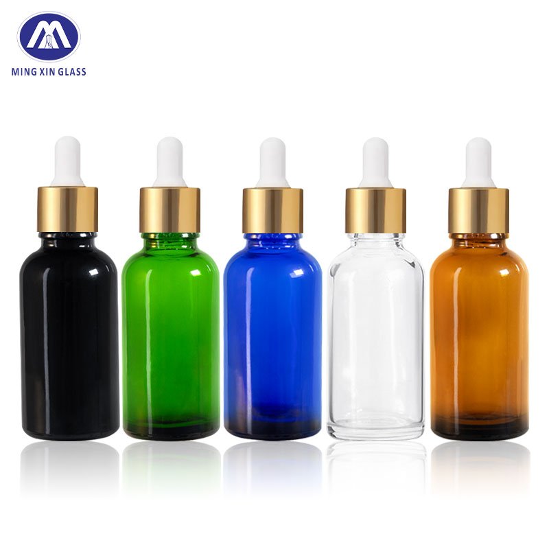 Custom Luxury 50Ml 30Ml 10Ml Premium Serum Amber Blue Body Essential Oil Glass Hair Care Spray Roller Droppers Bottles Glass