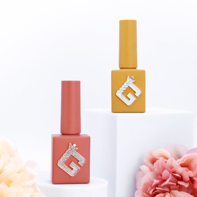 12ML Empty Nail Polish Glass Bottle With Brush Shining Plate Logo Design Accessories Colorful Luxury
