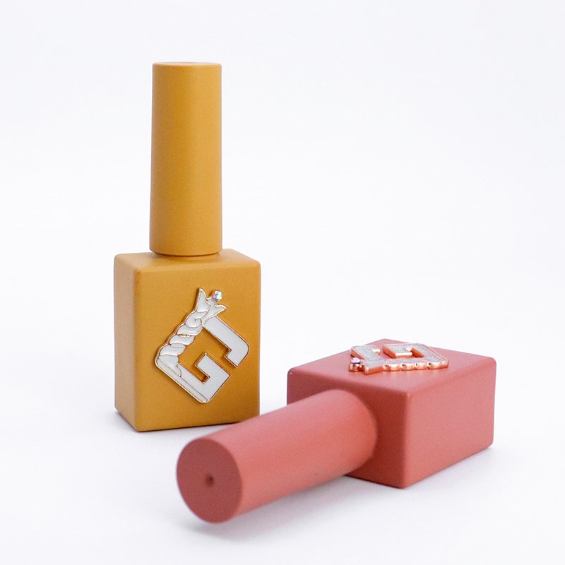 12ML Empty Nail Polish Glass Bottle With Brush Shining Plate Logo Design Accessories Colorful Luxury